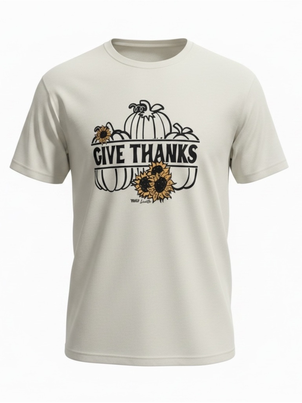 Wild Lucille Give Thanks Pumpkin Graphic Tee Medium Fall Thanksgiving Shirt